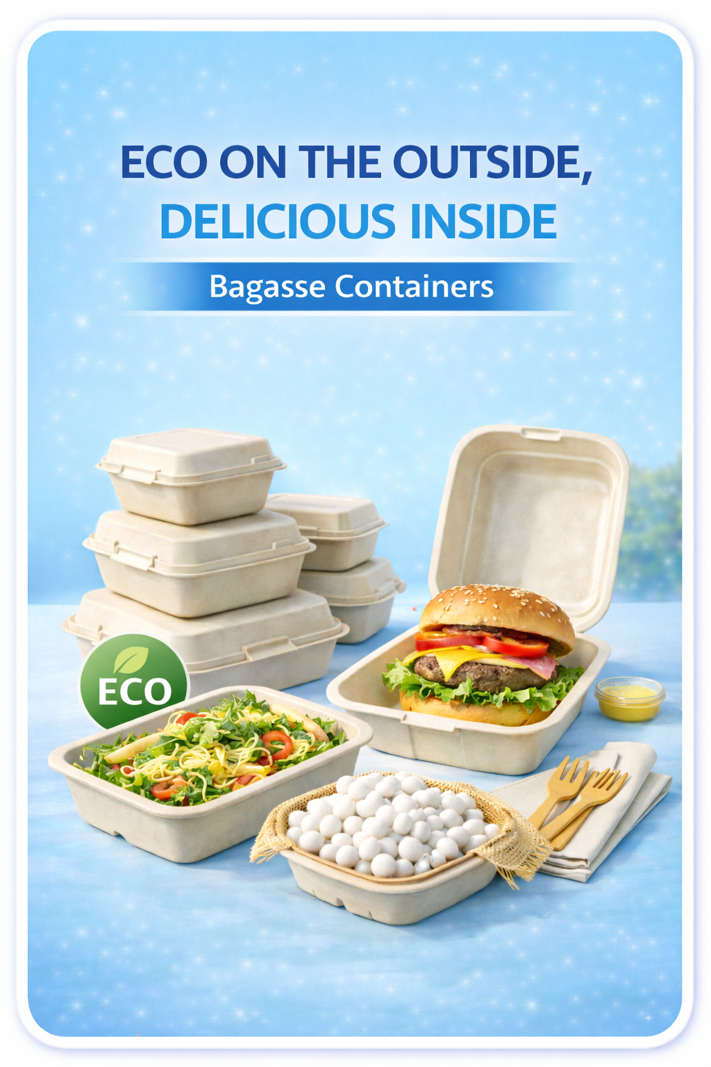 Eco on the Outside, Delicious Inside – Bagasse Containers