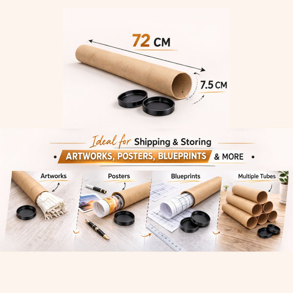 أنابيب بريدية بأغطية طرفية - قطر 720 مم × 75 مم