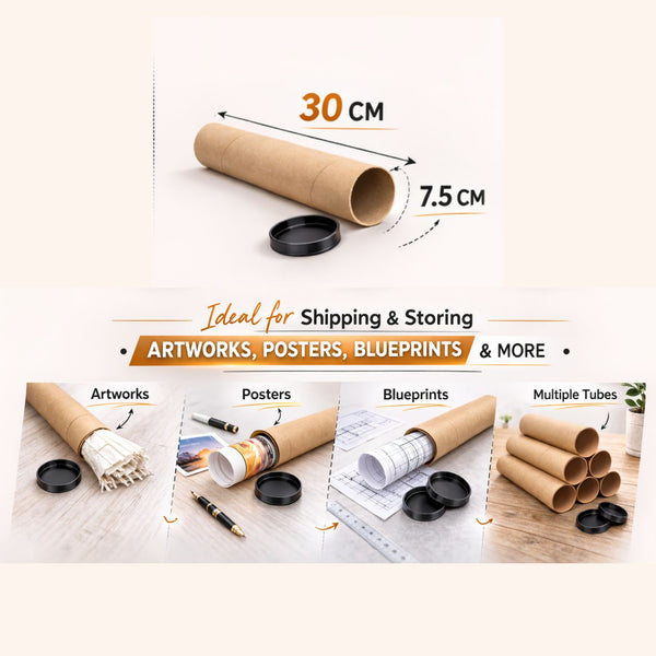 أنابيب بريدية بأغطية طرفية - قطر 300 مم × 75 مم