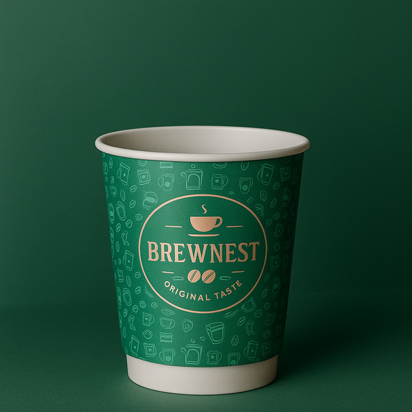 أكواب قهوة مخصصة 8 أونصة بجدار مزدوج - الحد الأدنى للطلب 1000 قطعة