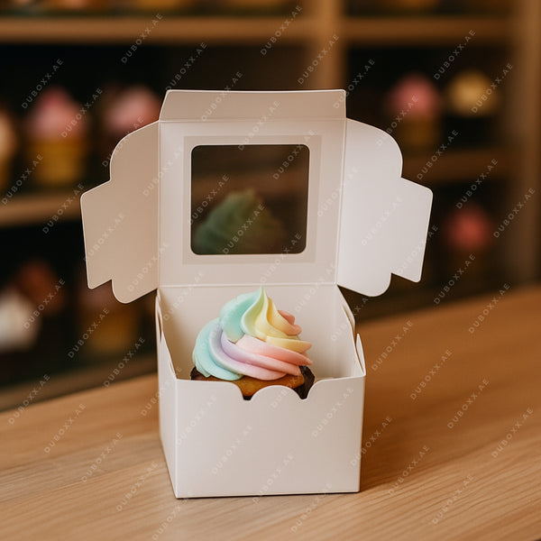 Cupcake Box with Window – Holds 1 Cupcake-9x9x7.5CM