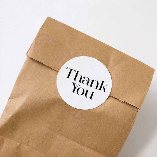 Thank You PVC Stickers / Transparent Round 3.5 cm (250 Pcs/Roll)