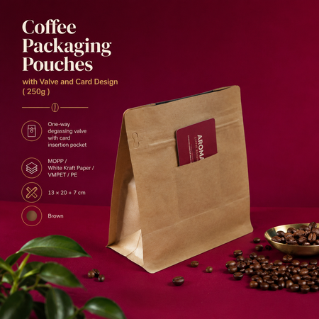 Coffee Packaging Pouches brown 250g