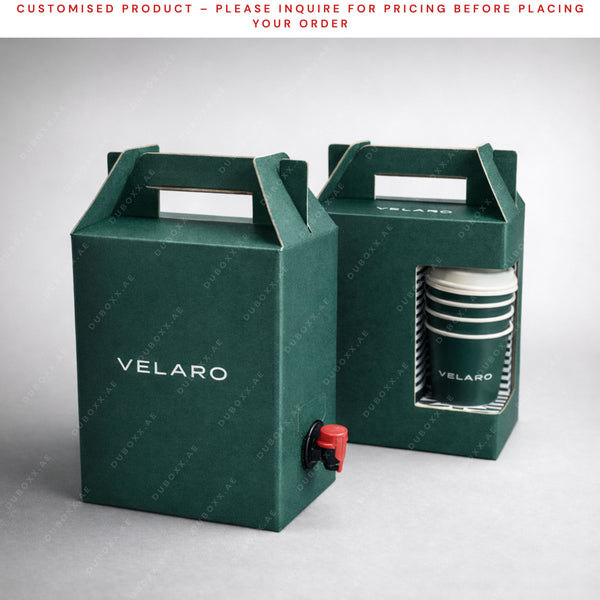 علبة قهوة محمولة مخصصة مع أكواب، الحد الأدنى للطلب في الإمارات العربية المتحدة 500 قطعة