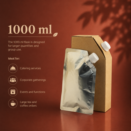 Disposable Tea Flask / Cardboard Flask with Aluminium Spout 1000ml