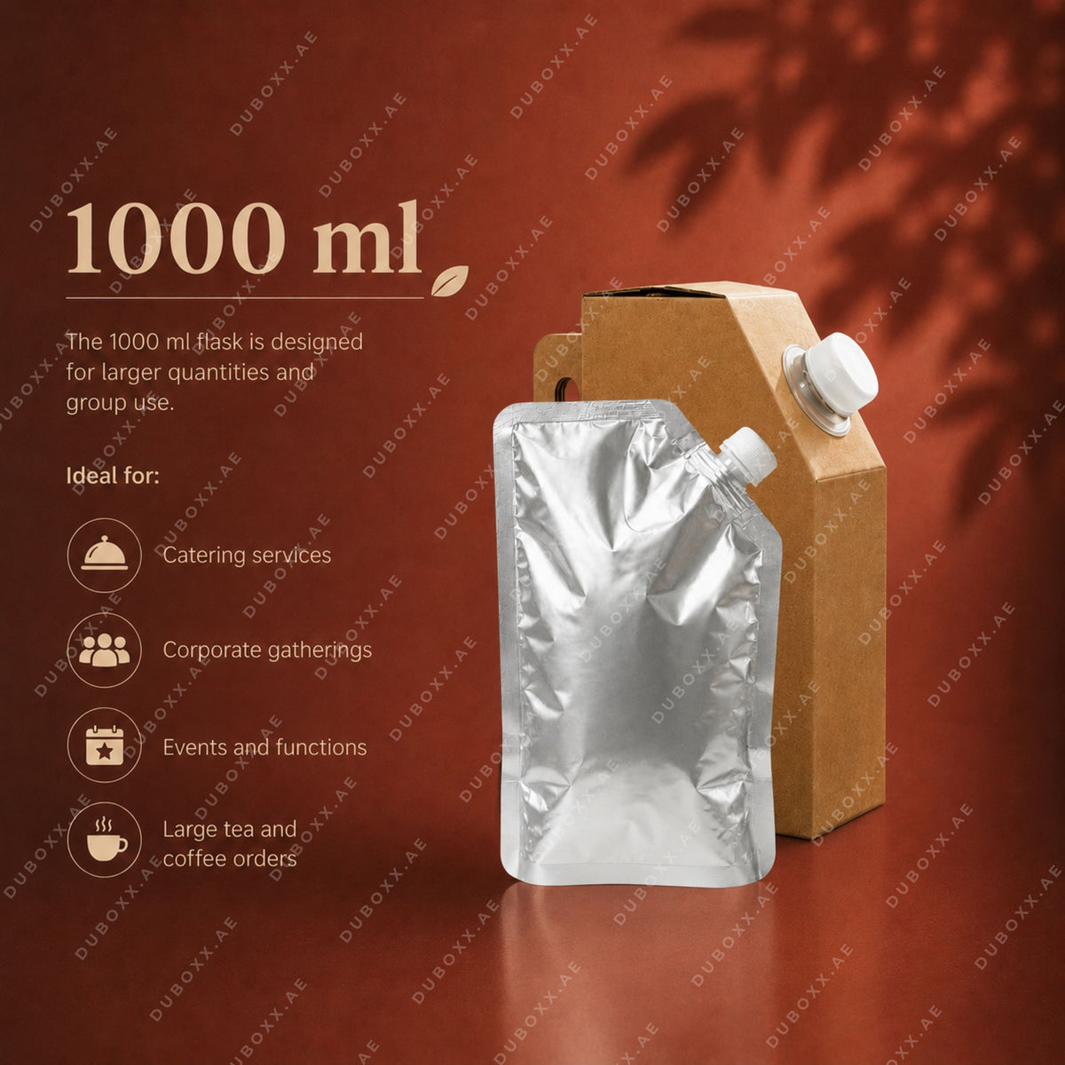 Disposable Tea Flask / Cardboard Flask with Aluminum Spout 1000ml