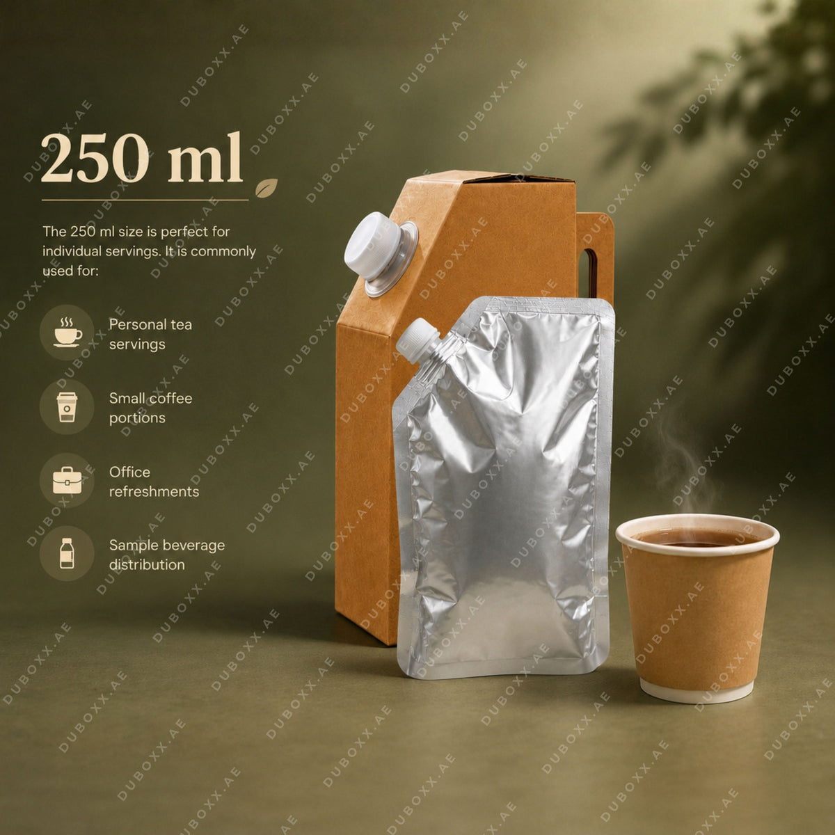 Disposable Tea Flask / Cardboard Flask with Aluminum Spout 250ml