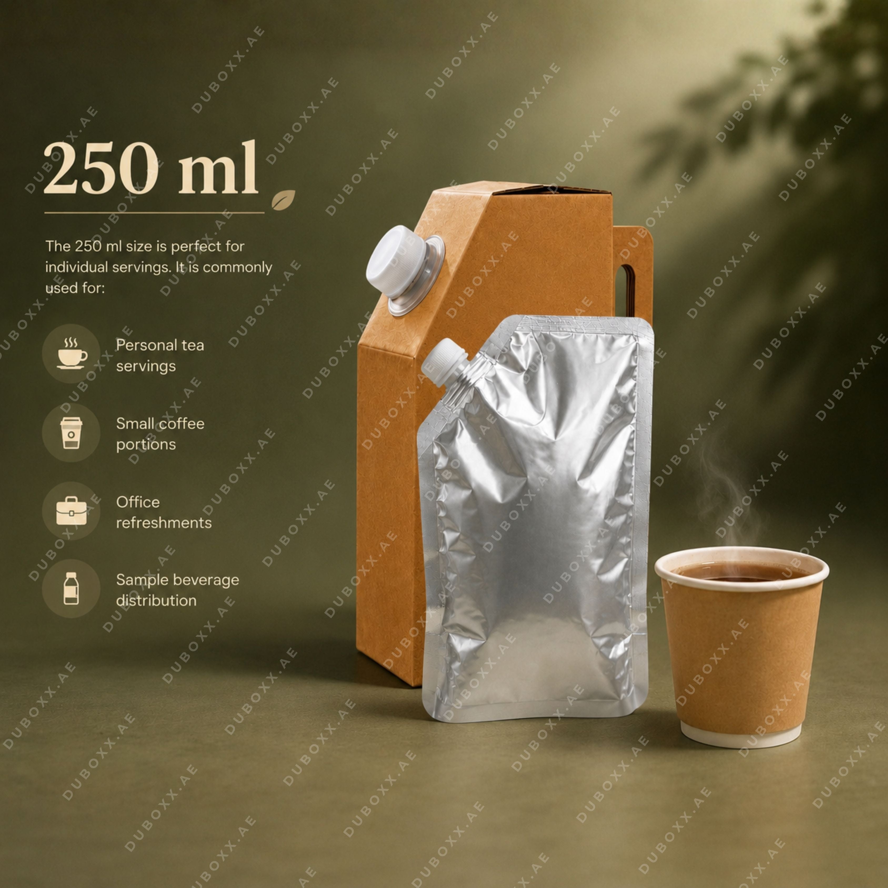 Disposable Tea Flask / Cardboard Flask with Aluminum Spout 250ml