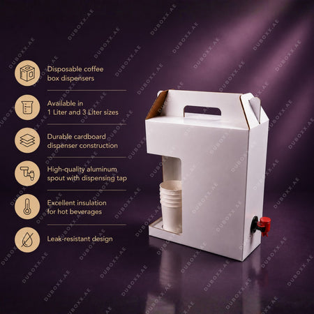 Disposable coffee box dispensers / Cardboard Insulated Coffee Box dispensers white .