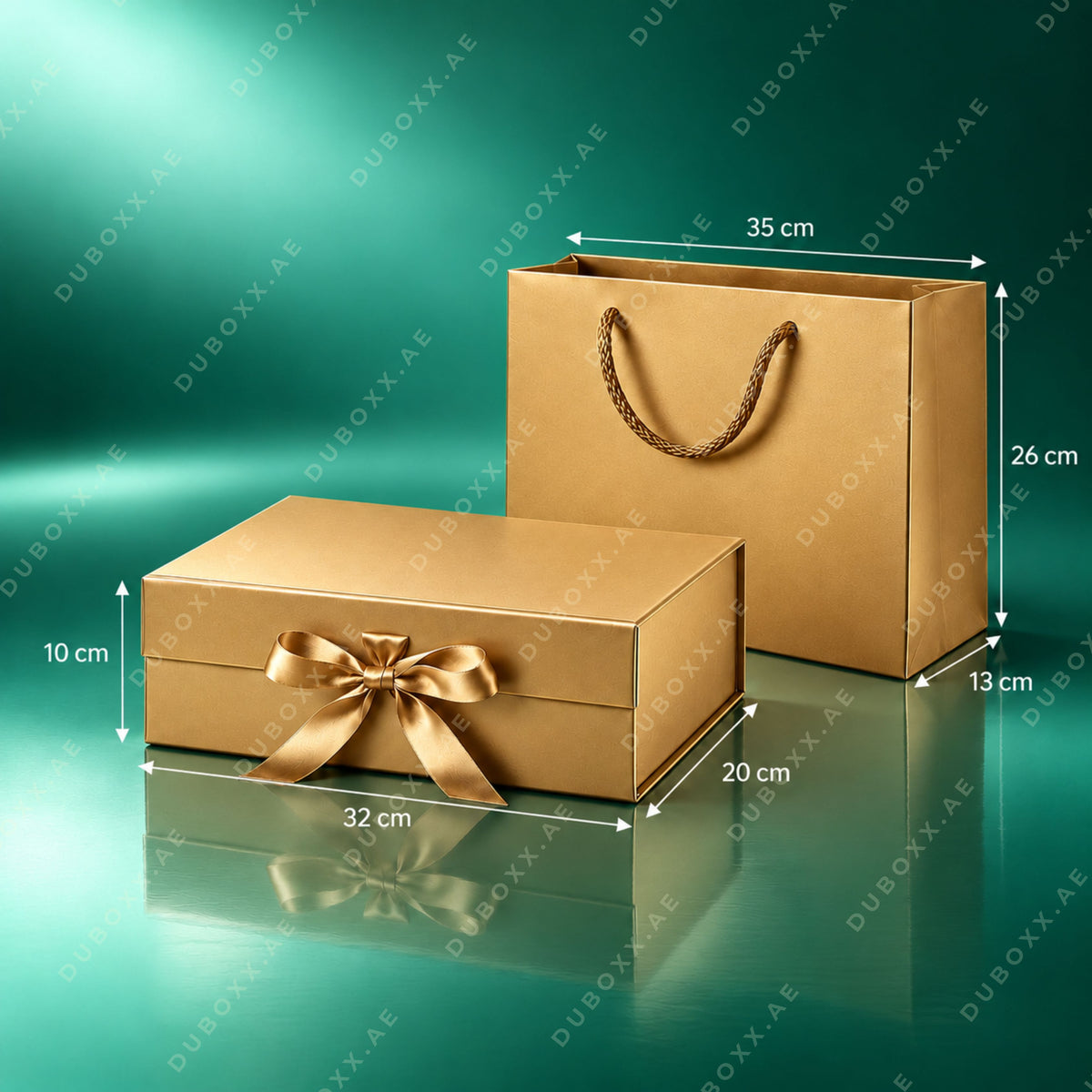 Gift Packing Set Box + Bag-32x20x10 cm-White/Black/Red/Pink/Gold