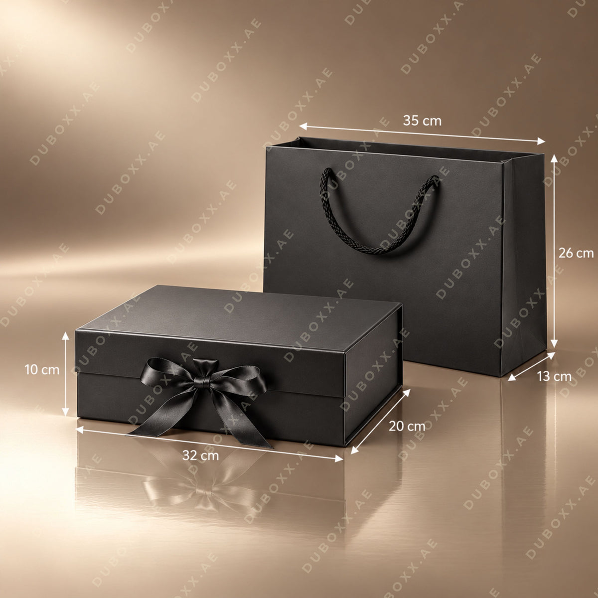 Gift Packing Set Box + Bag-32x20x10 cm-White/Black/Red/Pink/Gold
