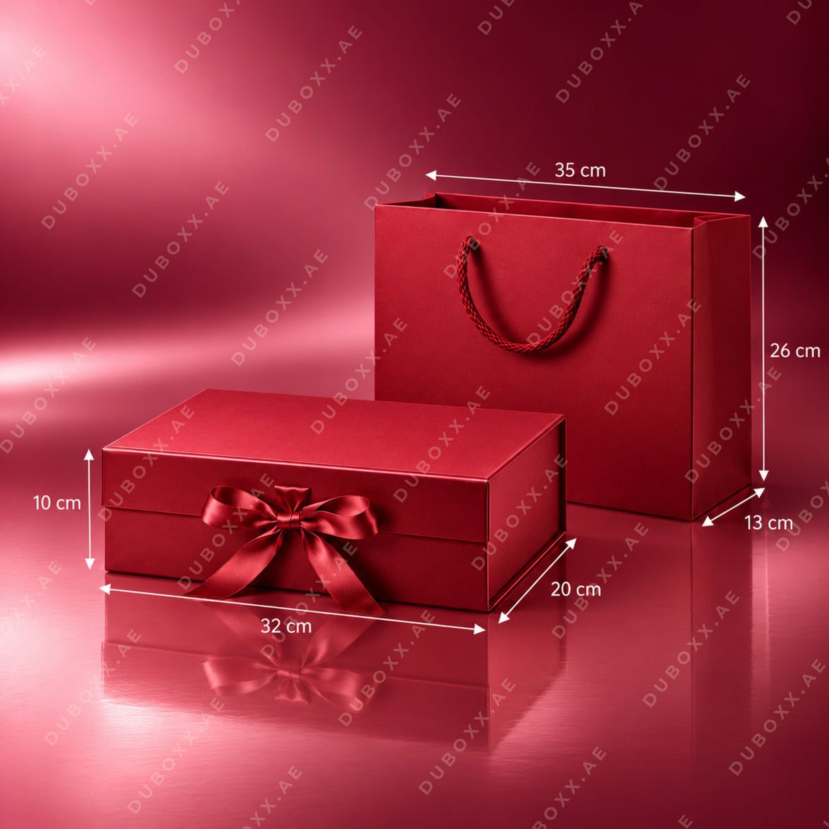 Gift Packing Set Box + Bag-32x20x10 cm-White/Black/Red/Pink/Gold