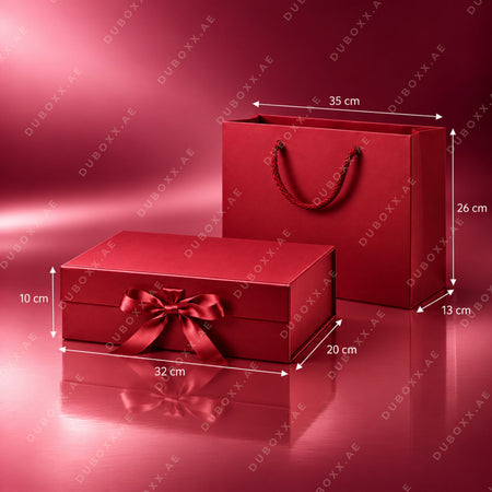 Gift Packing Set Box + Bag-32x20x10 cm-White/Black/Red/Pink/Gold