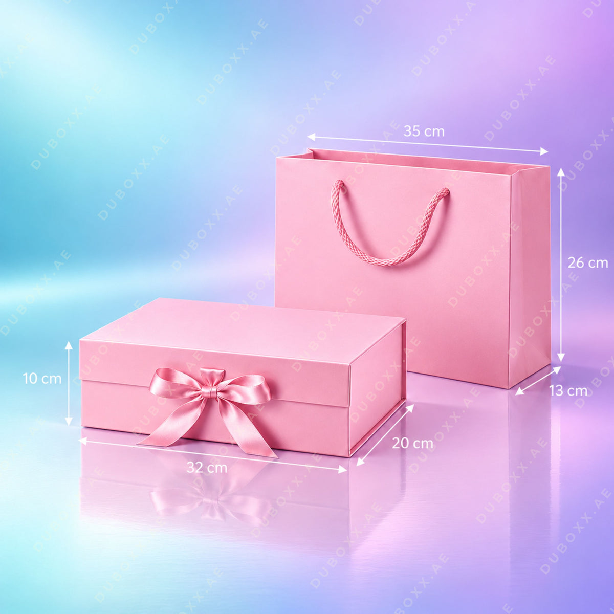 Gift Packing Set Box + Bag-32x20x10 cm-White/Black/Red/Pink/Gold