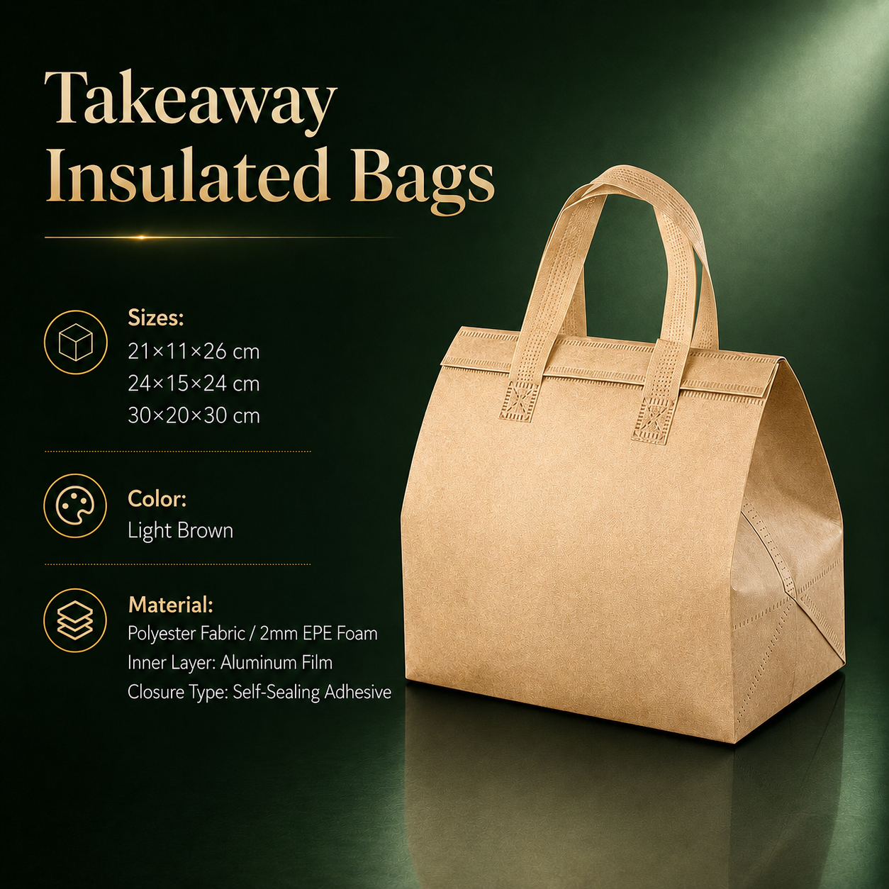 Takeaway insulated bags, Insulated food delivery bags, Food takeaway bags, Thermal takeaway bags, Food delivery packaging, Insulated carry bags, Hot food delivery bags, Cold food transport bags, Waterproof takeaway bags, Food-safe insulated bags, Restaurant delivery bags, Café takeaway bags, Bakery delivery bags, Thermal food packaging, Insulated lunch delivery bags, Aluminum foil insulated bags, Non-woven insulated bags, Polyester insulated bags, Food transport bags, Portable insulated bags, 