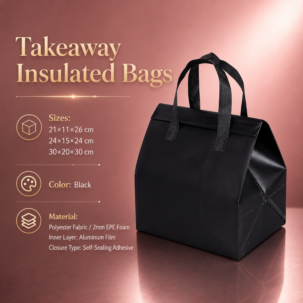 Takeaway insulated bags, Insulated food delivery bags, Food takeaway bags, Thermal takeaway bags, Food delivery packaging, Insulated carry bags, Hot food delivery bags, Cold food transport bags, Waterproof takeaway bags, Food-safe insulated bags, Restaurant delivery bags, Café takeaway bags, Bakery delivery bags, Thermal food packaging, Insulated lunch delivery bags, Aluminum foil insulated bags, Non-woven insulated bags, Polyester insulated bags, Food transport bags, Portable insulated bags, 
