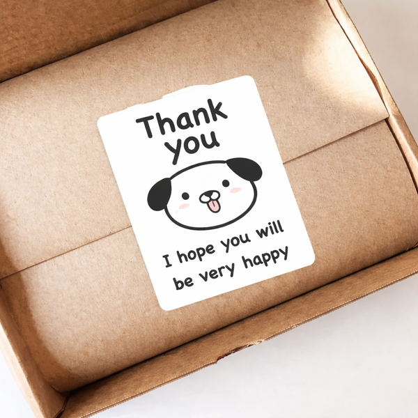 Thank You PVC Sticker – 3.8 × 5 cm Multi design (250 Pcs/Roll)