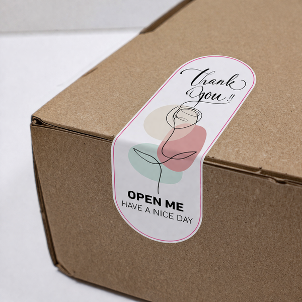 Thank You PVC Stickers 5x15cm - 100Pcs/Roll