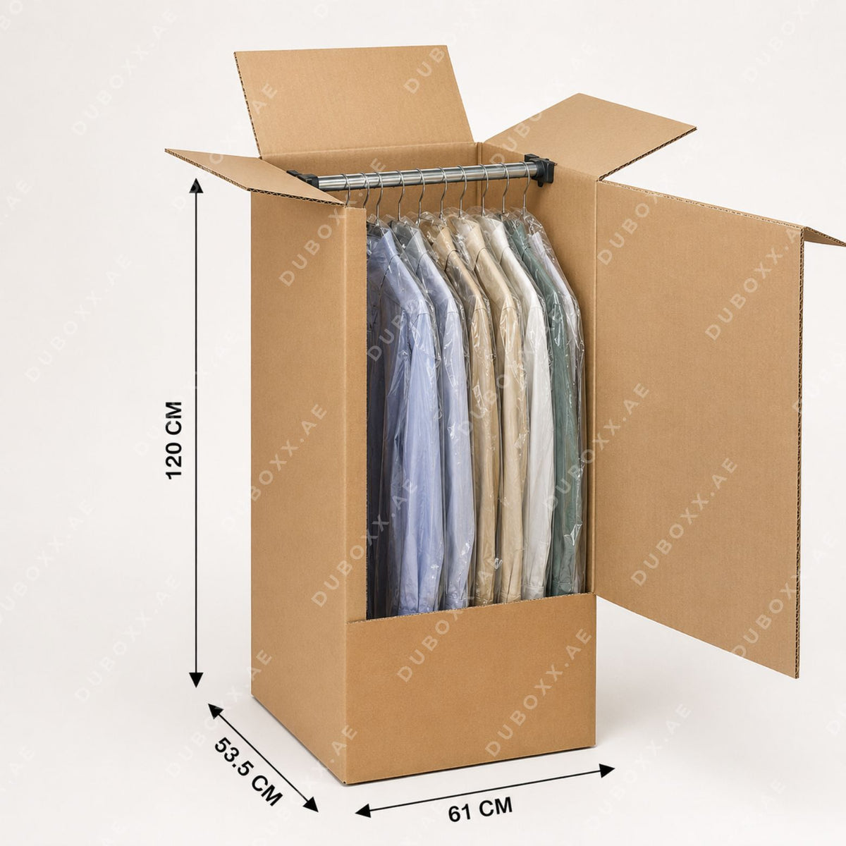 Wardrobe Box, Moving Wardrobe Box, Clothes Moving Box, Hanging Clothes Box, Wardrobe Moving Box, Box with Hanging Rod, Clothing Moving Box, Clothes Packing Box, Dress Moving Box, Suit Moving Box, Abaya Moving Box, 5 Ply Wardrobe Box, Heavy Duty Wardrobe Box, Large Wardrobe Box, 61x53.5x120CM Box, Moving Boxes Dubai, Moving Boxes UAE, Wardrobe Box Dubai, Wardrobe Box UAE, Clothes Box Dubai, Clothes Box UAE, Packing Boxes Dubai, Packing Boxes UAE, House Moving Boxes, Office Moving Boxes, Moving Packaging UAE,