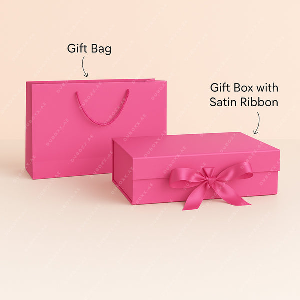Gift Packaging Combo Set- Box, Bag  & Shredded Paper-PINK