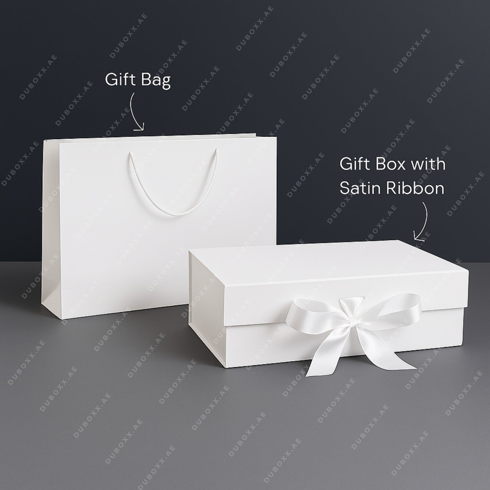 Gift Box Pacaging Gift Packaging Combo Set- Box, Bag & Shredded Paper-WHITE – Duboxx ...
