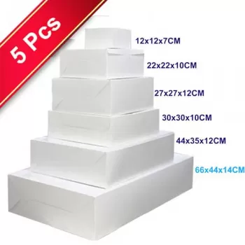 Cake Boxes-C6-66x40x14CM Food Board 5psc/Pack -White