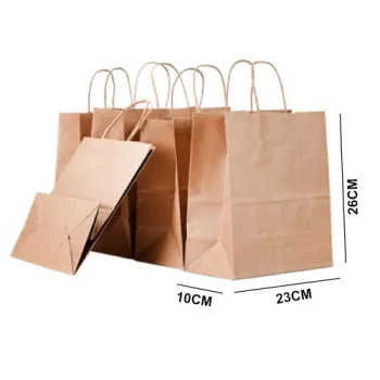 Paper Bags  XS-(23x10x26 CM -Brown