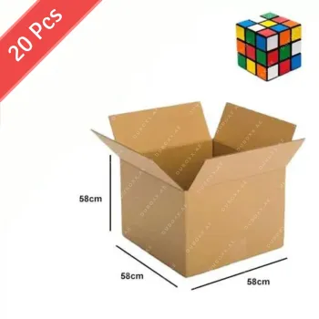 (5ply boxes) Large Moving Boxes Pack 20 Psc (-(58x58x58CM)
