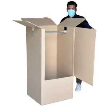 Cardboard Wardrobe Box With Rod- Side Open-61x53.5x120CM