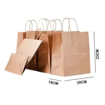 Paper Bags  S-(30x18x33 CM Brown