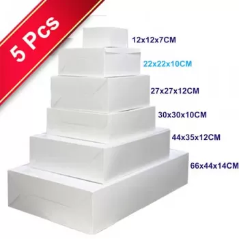 Cake Boxes-C2-22x22x10CM Food Board 5psc/Pack-White
