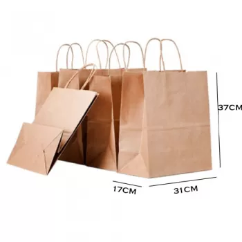 Paper Bags  L-(31x17x37 CM-300Psc/CTN -Brown