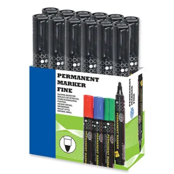 12Psc/Pack Permanent Marker Pen - Black