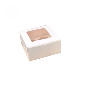 4 Cupcake Box 12Psc/pack-White